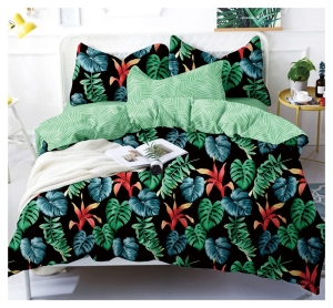Komplet pościeli dwustronnej czarna 160x200 w monstery