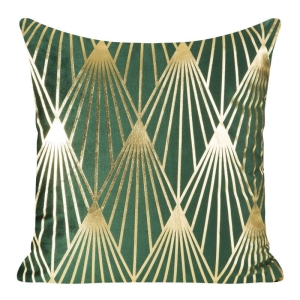 Poszewka dekoracyjna velvet Xena ciemno zielono złota 45x45