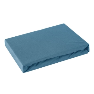 Prześcieradło D91 200x220 jersey z gumką w kolorze niebieskim