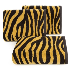 Ręcznik 50x90 Zebra czarno miodowy żakaradowy 