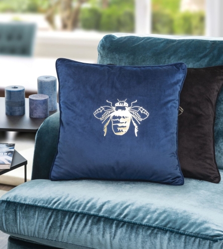 Poszewka dekoracyjna velvet Blink 45x45 granatowa