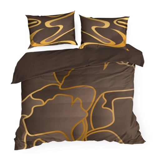 Pościel Alisma Tencel brązowo złota 220x200 Premium Eurofirany