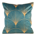 Poszewka LC velvet 45x45 Lotos turkusowo złota