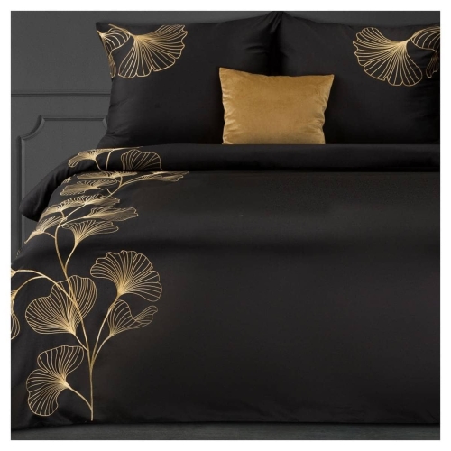 Premium pościel haftowana 220x200 czarno złota