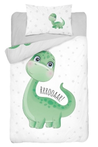 Komplet pościeli bawełnianej do łóżeczka 90x120 Dinozaur