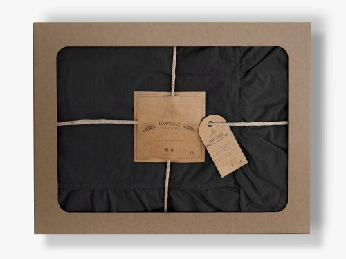 Pościel bawełniana 160x200 Black Stonewashed