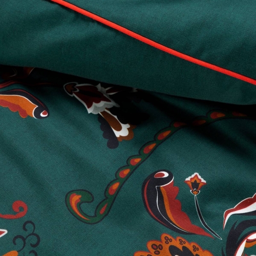 Ekskluzywna pościel Terra Collection zielono pomarańczowa 220x200 Morocco