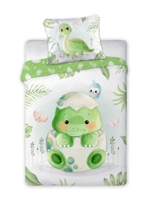 Komplet pościeli bawełnianej do łóżeczka 100x135 Dino