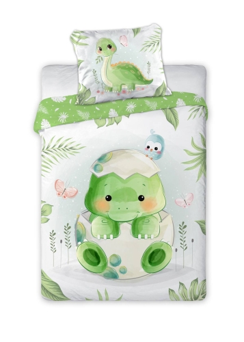 Komplet pościeli bawełnianej do łóżeczka 100x135 Dino