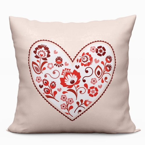 Poszewka kremowa 40x40 Folk