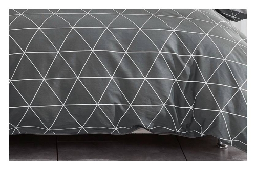 Komplet pościeli dwustronnej szarej 200x220 w trójkąty