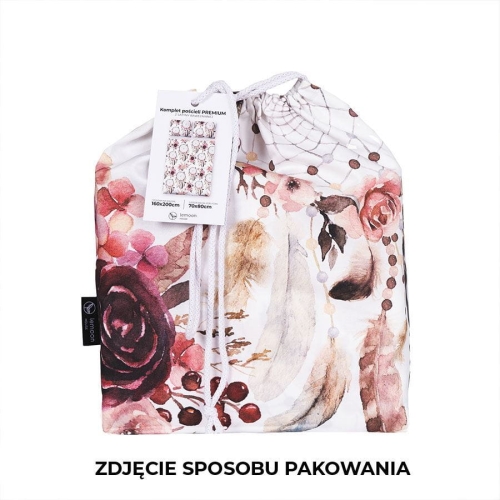 Pościel z bawełny satynowej PREMIUM 160x200 Łapacz Snów