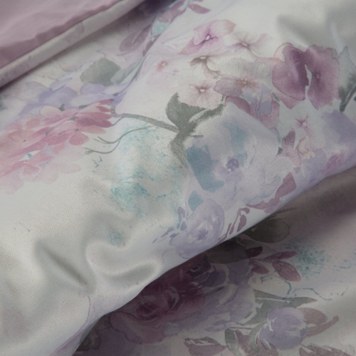 Komplet pościeli Lea 220x200 w różowo fioletowe kwiaty