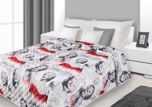 Narzuta 170x210 Marilyn Monroe w odcieniach czerwieni i bieli