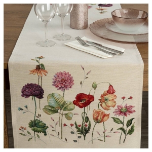 Bieżnik gobelinowy natural 40x100 łąka