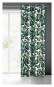 Zasłona Davos 140x250 biało zielona przelotki