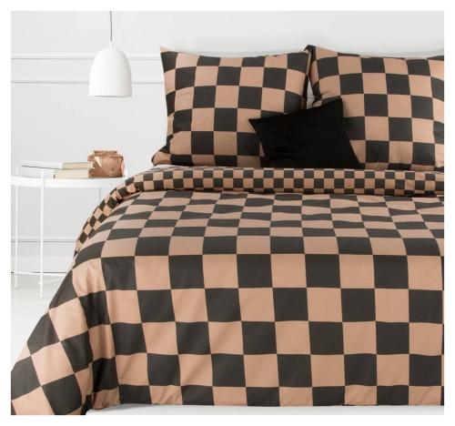 Komplet pościeli bawełnianej Sara 140x200 w szachownice