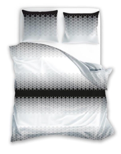 Pościel bawełniana popielato czarno biała 220x200 Glamour Ombre