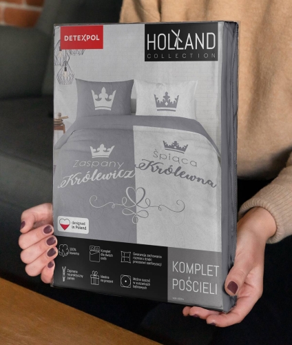 Pościel bawełniana Holland 220x200 Zaspany Królewicz Śpiąca Królewna