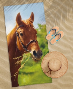 Ręcznik plażowy 70x140 Konie
