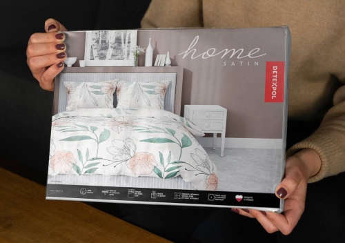Pościel satyna bawełniana Home Satin 160x200 w kwiaty i liście