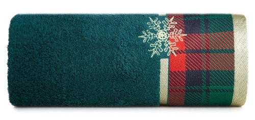 Ręcznik świąteczny zielono złoty 70x140 Star