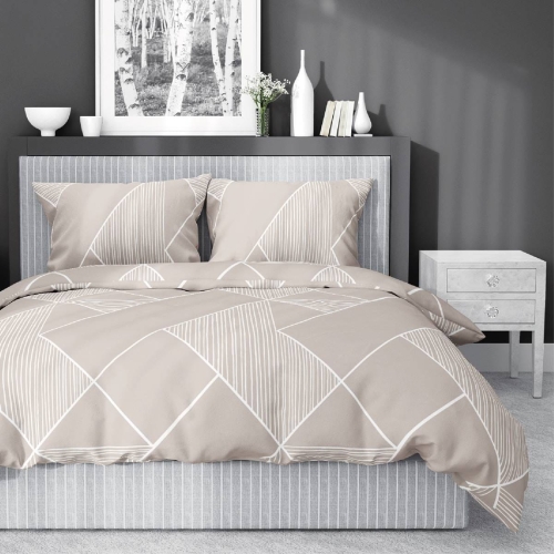 Pościel satyna bawełniana beżowa Home Satin 180x200 