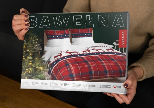 Komplet pościeli świątecznej 220x200 Renifery