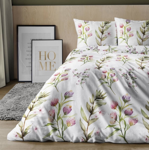 Pościel satyna bawełniana Home Satin 220x200 w kwiaty