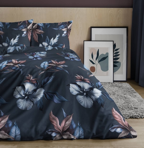 Pościel satyna bawełniana Home Satin 140x200 w duże kwiaty