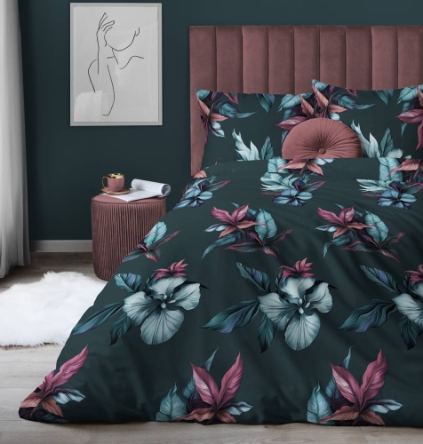 Pościel satyna bawełniana Home Satin 180x200 w duże kwiaty