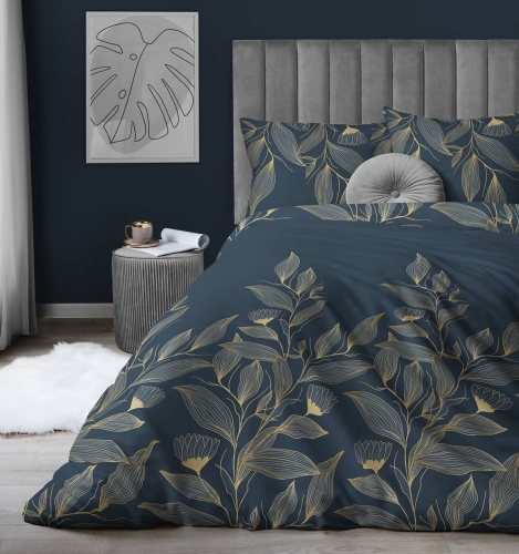 Pościel satyna bawełniana Home Satin 140x200 w złote liście