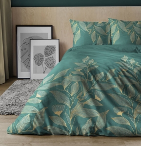 Pościel satyna bawełniana Home Satin 140x200 w złote liście