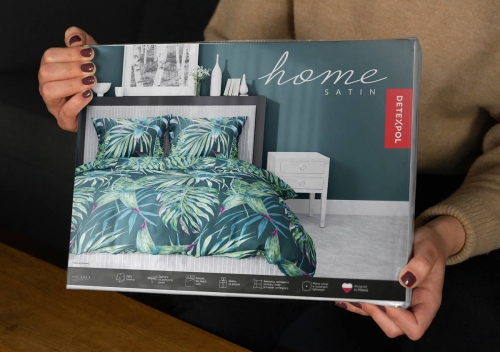 Pościel satyna bawełniana Home Satin 180x200 w liście