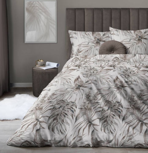 Pościel satyna bawełniana Home Satin 160x200 w liście 