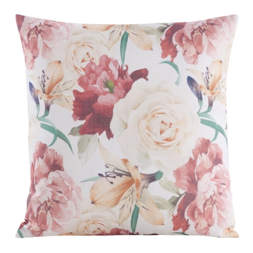 Poszewka dekoracyjna Flore 45x45 w piwonie i lilie