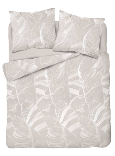 Pościel satyna bawełniana Home Satin beżowa 160x200 w liście