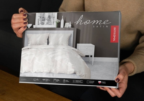 Pościel satyna bawełniana Home Satin beżowa 160x200 w liście