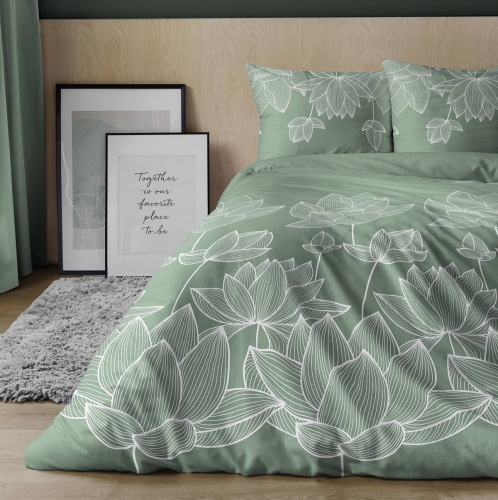 Pościel satyna bawełniana Home Satin zielona 160x200 