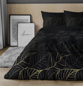 Pościel satyna bawełniana Home Satin 180x200 czarno złota