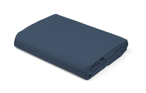 Prześcieradło Pure 220x200 satynowe z gumką w kolorze denim