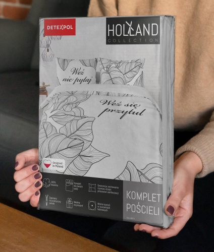 Pościel bawełniana Holland biała 160x200 Weź Się Przytul