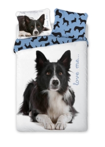 Pościel bawełniana dziecięca 140x200 Border Collie