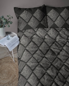 Pościel bawełniana 100% czarno beżowa 160x200