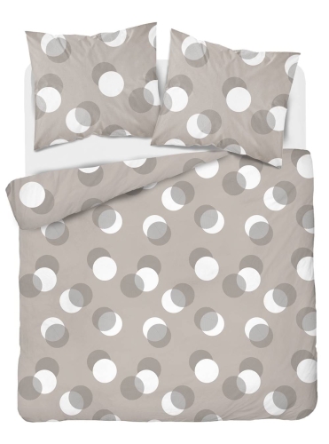 Pościel satyna bawełniana Home Satin beżowa 160x200 w grochy