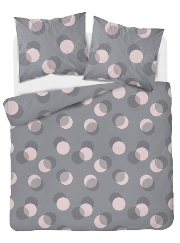 Pościel satyna bawełniana Home Satin popielata 160x200 w grochy
