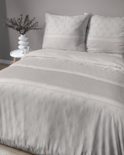 Pościel satyna bawełniana Home Satin beżowa 160x200 delikatny wzór 