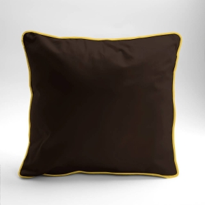 Poszewka z makosatyny 40x40 ciemnobrązowa z lamówką