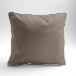 Poszewka z makosatyny 40x40 taupe z lamówką