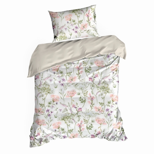 Komplet pościeli Sonia 100% bawełniana 140x200 w kolorowe kwiaty
